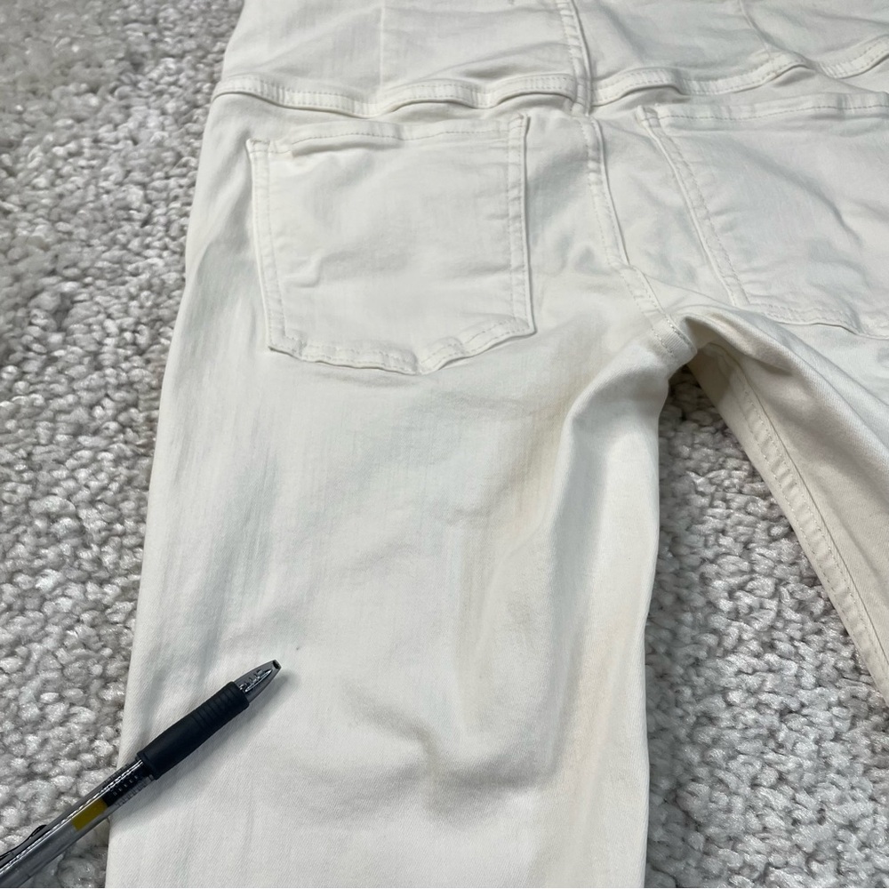 Free People Flare Jeans Womens 28 Bell Bottoms Pull On White Stretchy Denim Boho - Picture 4 of 14